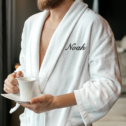 Embroidered Robe & Towels