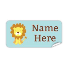 Cute Lion Rectangle Name Label