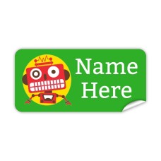 Red Robot Rectangle Name Label