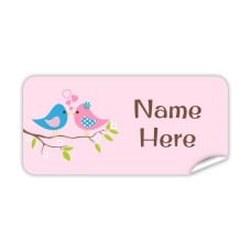 Two Birds Rectangle Name Label