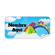 Etiqueta rectangular con el nombre de la A a la Z