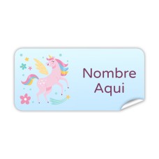 Etiqueta Rectangular Mezcla de Unicornio