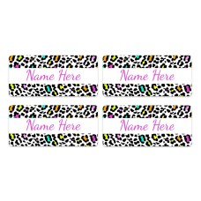 Leopard Print Rectangle Name Labels