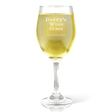 Daddy's Engraved Wine Glass