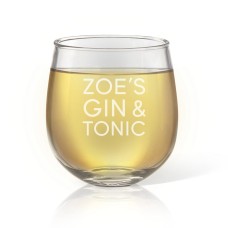 G&T Engraved Stemless Wine Glass