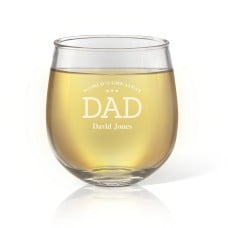 Greatest Dad Engraved Stemless Wine Glass