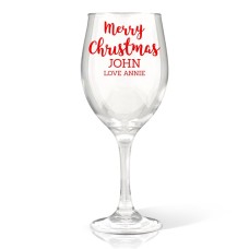 Merry Christmas Wine Glass
