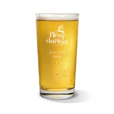 Reindeer Pint Glass