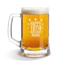 Star Birthday Glass Beer Mug