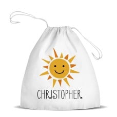 Sunshine White Drawstring Bag
