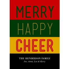 5x7" Merry Happy Cheer Christmas Card