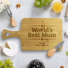 World's Best Mum Rectangle Bamboo Paddle Board