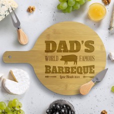 Dad's Famous Barbeque Round Bamboo Paddle Board