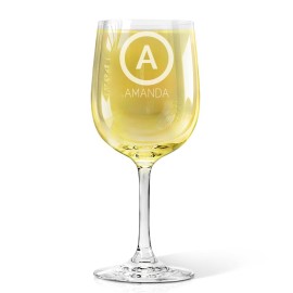 [US Only] Initial Engraved Wine Glass