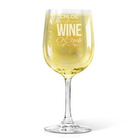 [US Only] Wine O'Clock Engraved Wine Glass