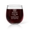 Keep Calm Engraved Stemless Wine Glass