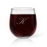 Single Initial Engraved Stemless Wine Glass