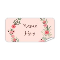 Flower Wreath Rectangle Name Label
