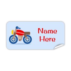 Motorbike Rectangle Name Label