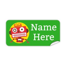Red Robot Rectangle Name Label