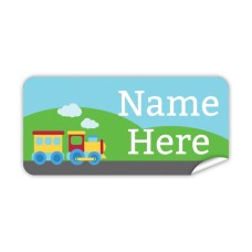 Steam Train Rectangle Name Label