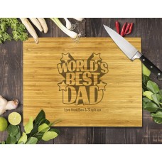 World's Best Dad Bamboo Cutting Board