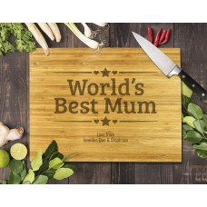 World's Best Mum Bamboo Cutting Board