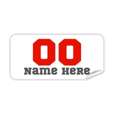 Sports Number Rectangle Name Label