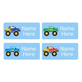 Monster Truck Rectangle Name Labels
