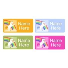 Rainbow Unicorn Rectangle Name Labels