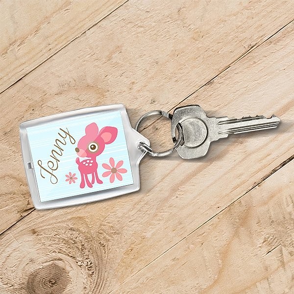 Pink Deer Keyring