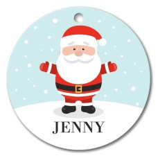 Happy Santa Christmas Round Porcelain Ornament