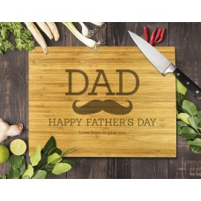 Dad Moustache Bamboo Cutting Board