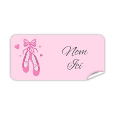 Étiquette Nominative Rectangulaire Chaussons de Ballet