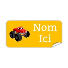 Étiquette Nominative Rectangulaire Gros Camion