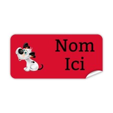 Étiquette Nominative Rectangulaire Chien