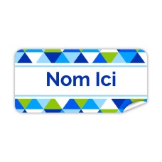 Étiquette Nominative Rectangulaire Géométrique