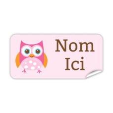 Étiquette Nominative Rectangulaire Hibou