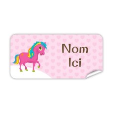 Étiquette Nominative Rectangulaire Poney