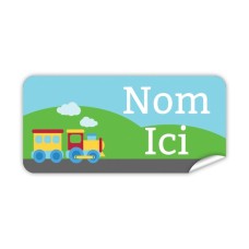 Étiquette Nominative Rectangulaire Locomotive à Vapeur