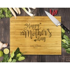 Heart Happy Mother's Day Bamboo Cutting Board