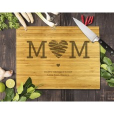 Mum Heart Bamboo Cutting Board