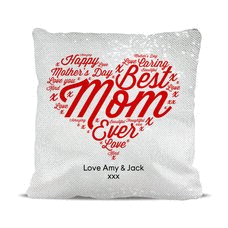 Best Mom Ever Magic Sequin Cushion Cover