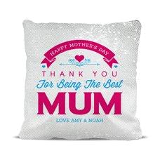 Thank You Mum Magic Sequin Cushion Cover
